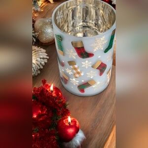 Yankee Candle Stockings Medium or Large Jar Candle Holder (EUC)